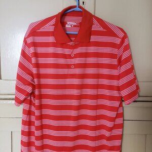 Nike polo golf men striped red L